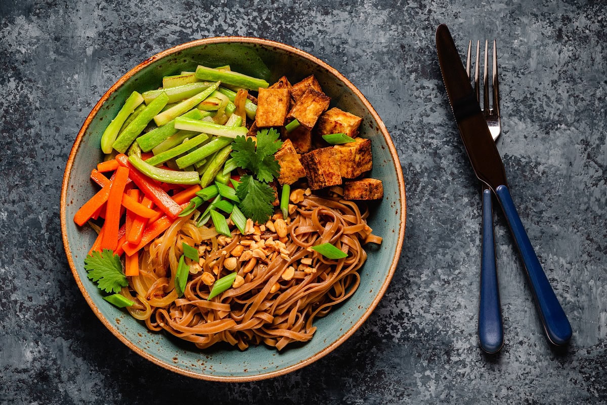 12 Dinner Recipes That Look Fancy But Take 20 Minutes or Less soba noodles with vegetables and fried tofu in a b 2024 12 05 07 50 47 utc
