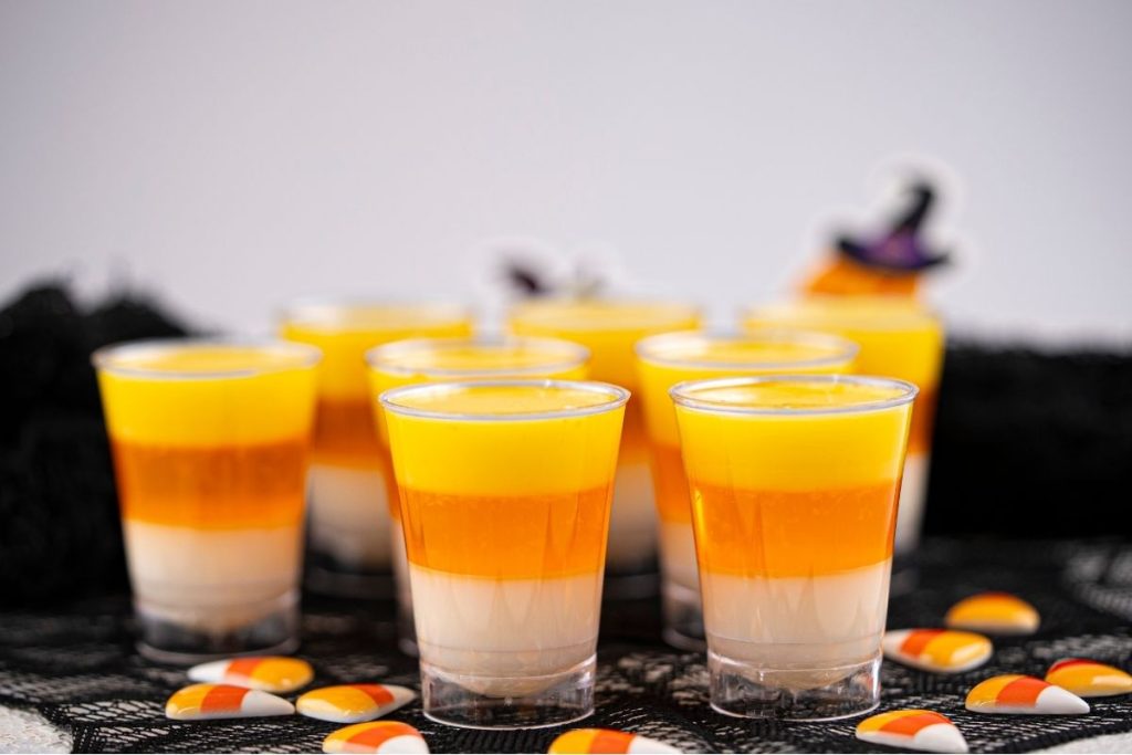 Halloween Jello Shots Recipe (Candy Corn) halloween jello shots