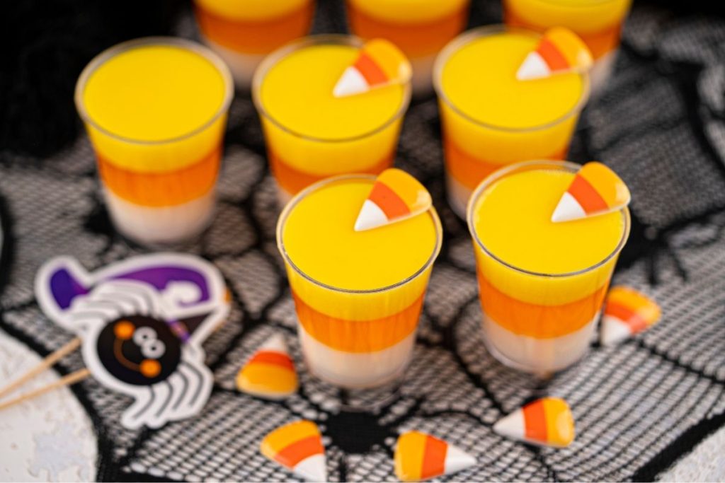 Halloween Jello Shots Recipe (Candy Corn) halloween jello shots 2